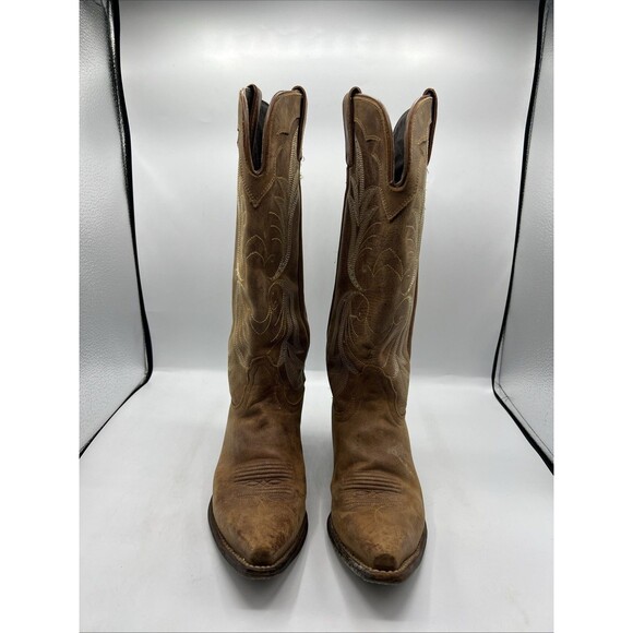 Nocona Ladies Western Boot Tan Westlin Calf Foot And Narrow Snip Toe Size 7 - Picture 2 of 13
